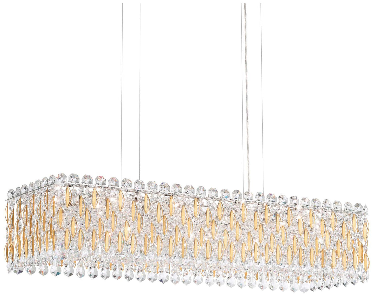 Sarella 8"H x 36.5"W 13-Light Crystal Linear Chandelier in Heirlo