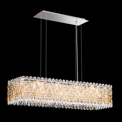 Sarella 8"H x 36.5"W 13-Light Crystal Linear Chandelier in Heirlo