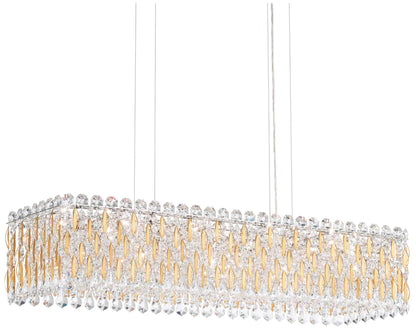Sarella 8"H x 36.5"W 13-Light Crystal Linear Chandelier in Heirlo