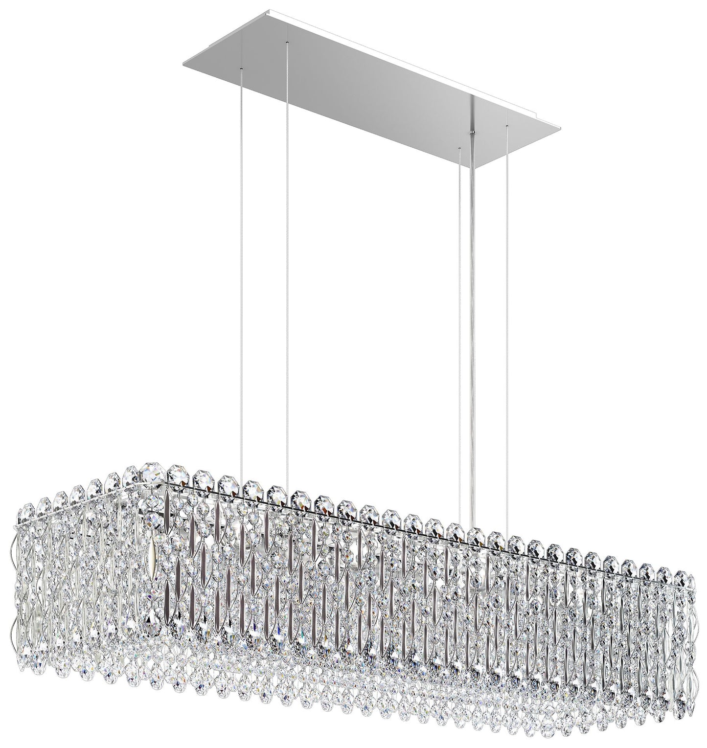 Sarella 8"H x 36.5"W 13-Lt Crystal Linear Chandelier in Pol Stain