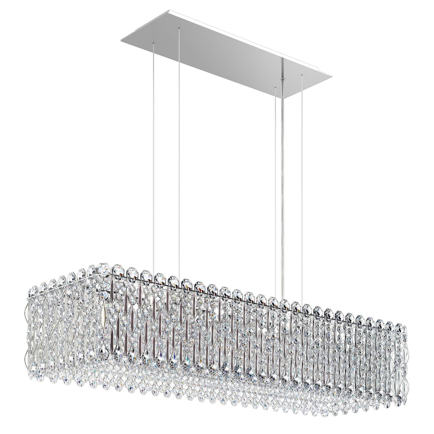 Sarella 8"H x 36.5"W 13-Lt Crystal Linear Chandelier in Pol Stain