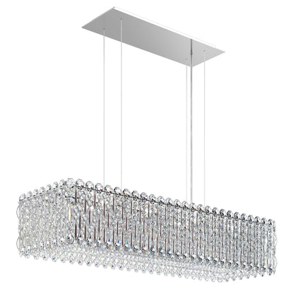 Sarella 8"H x 36.5"W 13-Lt Crystal Linear Chandelier in Pol Stain