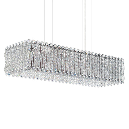 Sarella 8"H x 36.5"W 13-Lt Crystal Linear Chandelier in Pol Stain