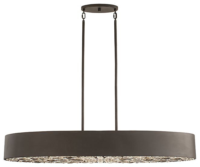 Savoy House Azores 18" Wide Black Cashmere 6-Light Linear Chandelier