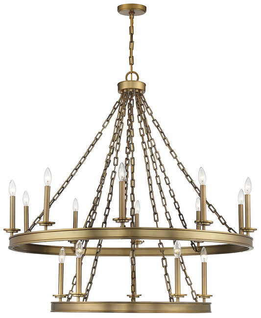 Savoy House Essentials Seville 45" Wide Warm Brass 15-Light Chandelier