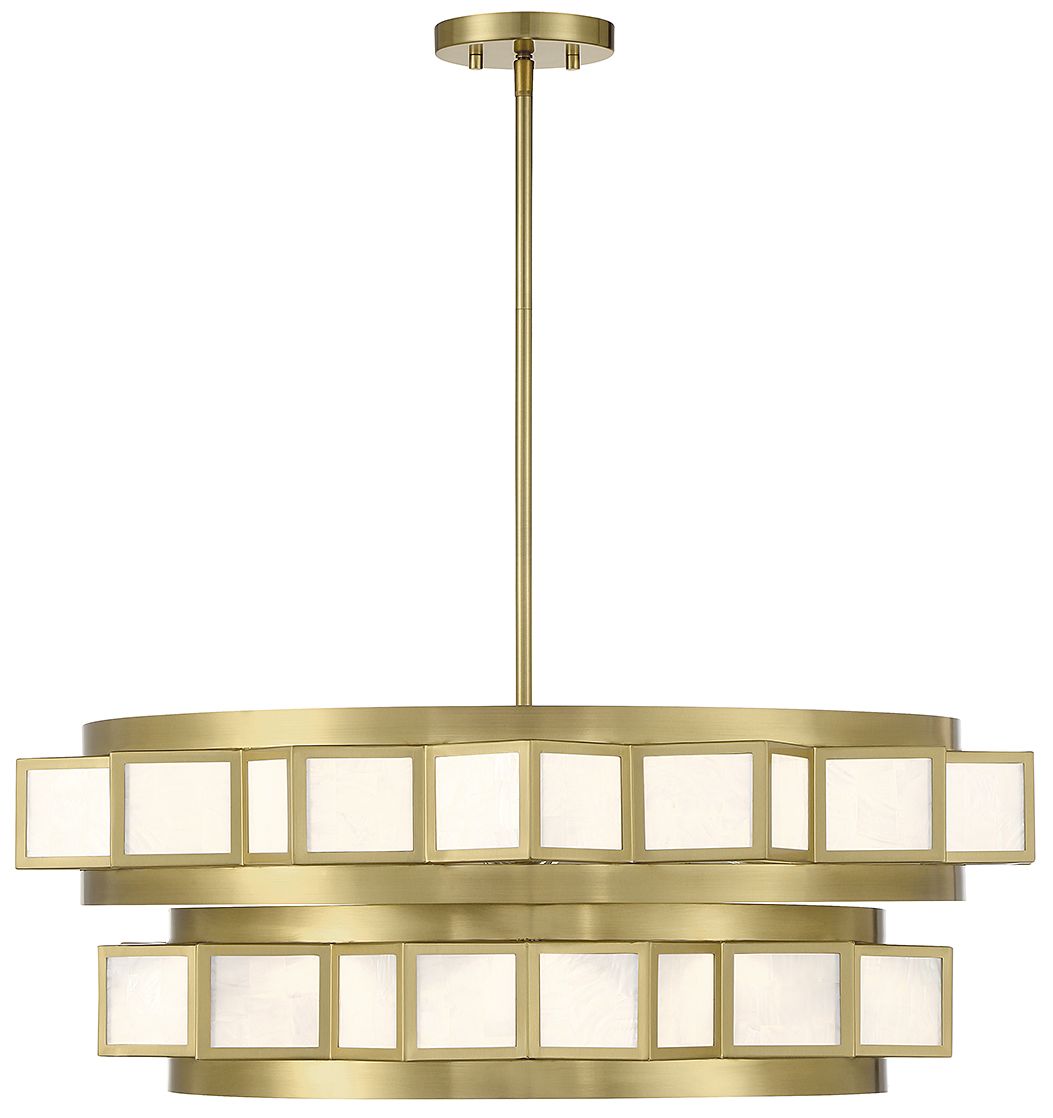 Savoy House Gideon 29" Wide Warm Brass 6-Light Chandelier