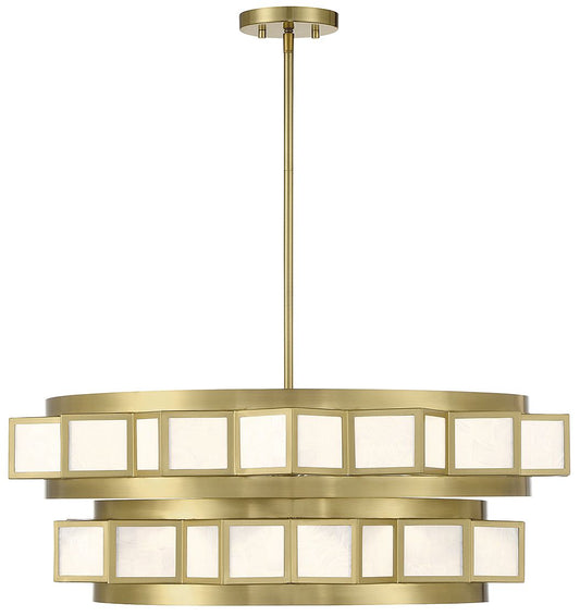 Savoy House Gideon 29" Wide Warm Brass 6-Light Chandelier