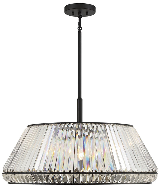 Savoy House Pyramid 29" Wide Matte Black 6-Light Pendant