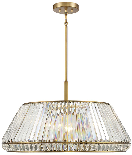 Savoy House Pyramid 29" Wide Warm Brass 6-Light Pendant