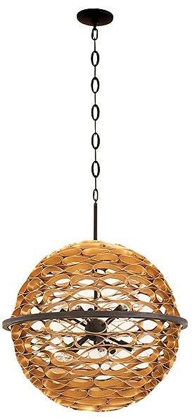 Savoy House Ventura 26" Wide Matte Black and Gold 10-Light Pendant