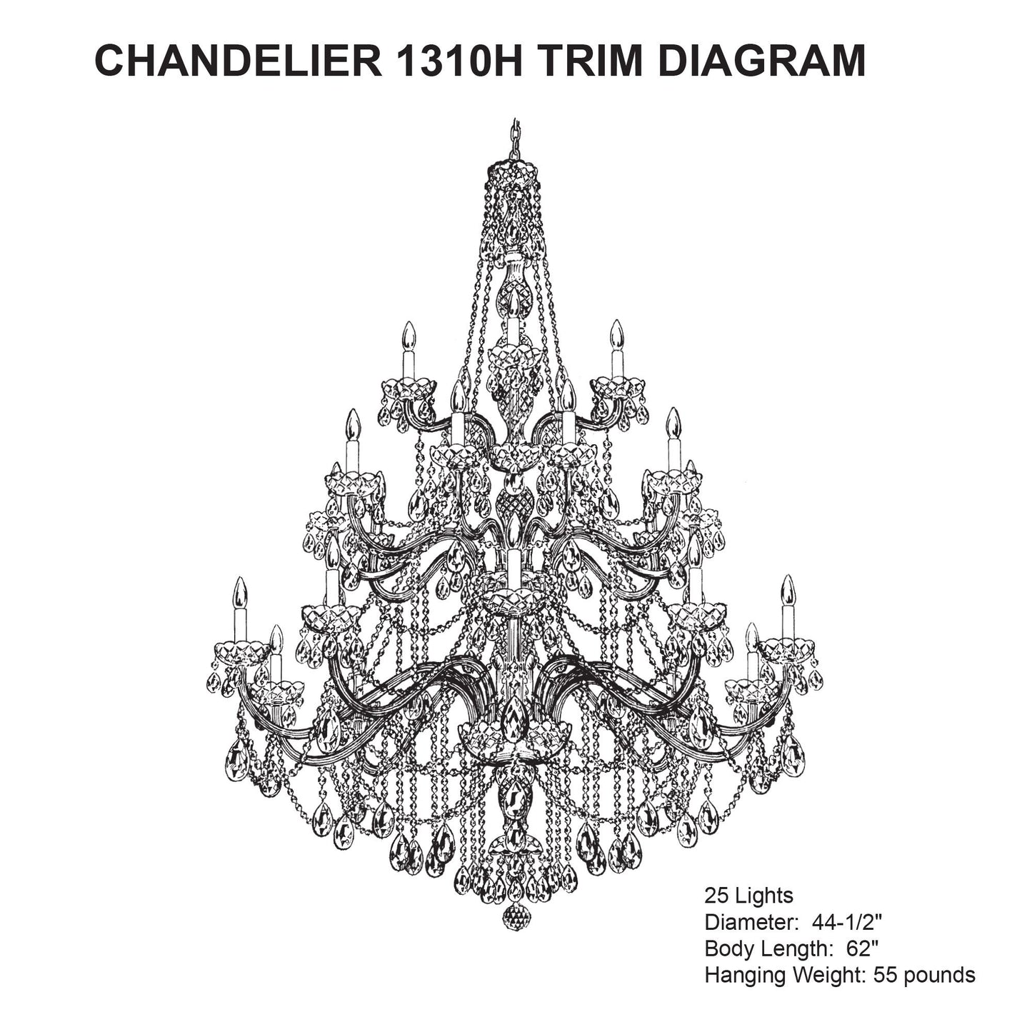 Schonbek Arlington Collection 25-Light Crystal Chandelier