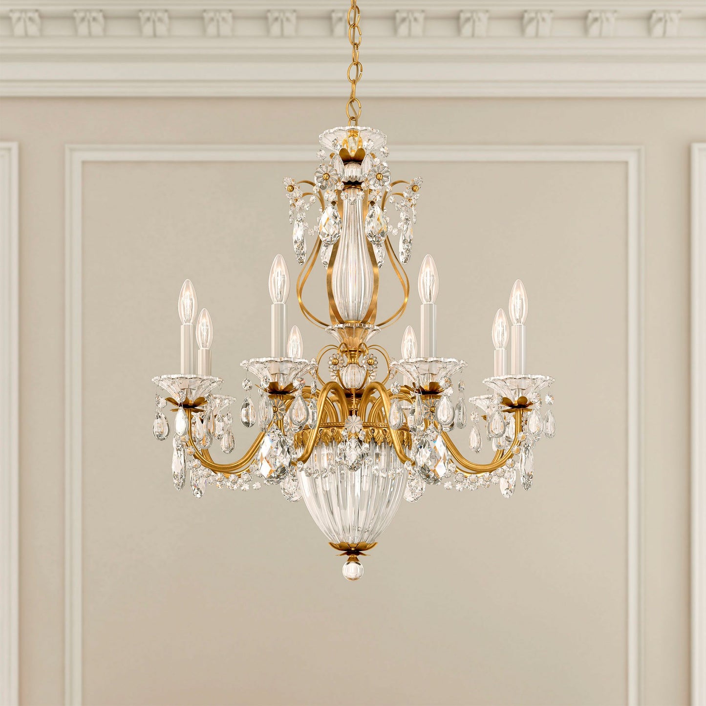 Schonbek Bagatelle 26" Traditional Heirloom Gold Crystal Chandelier