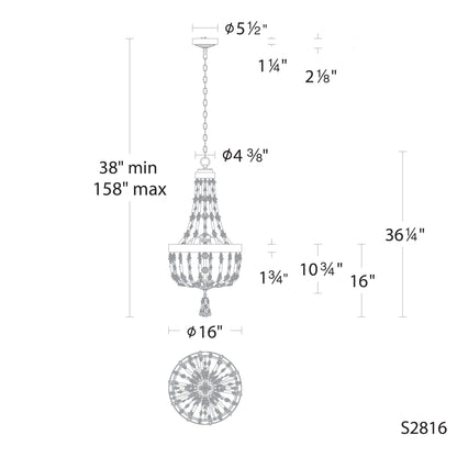 Schonbek Bali 16" Wide Heirloom Gold Clear Crystal LED Pendant