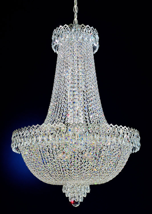 Schonbek Camelot 22 Light Optic Crystal Polished Silver Chandelier