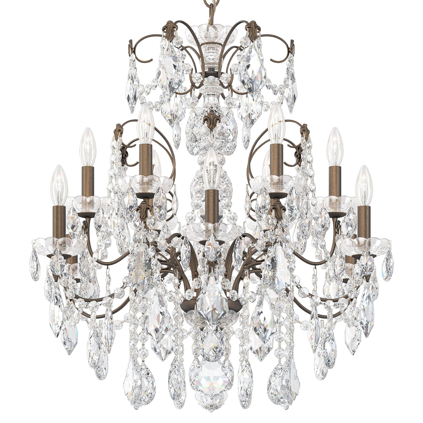 Schonbek Century 30" Wide Etruscan Gold 12-Light Chandelier