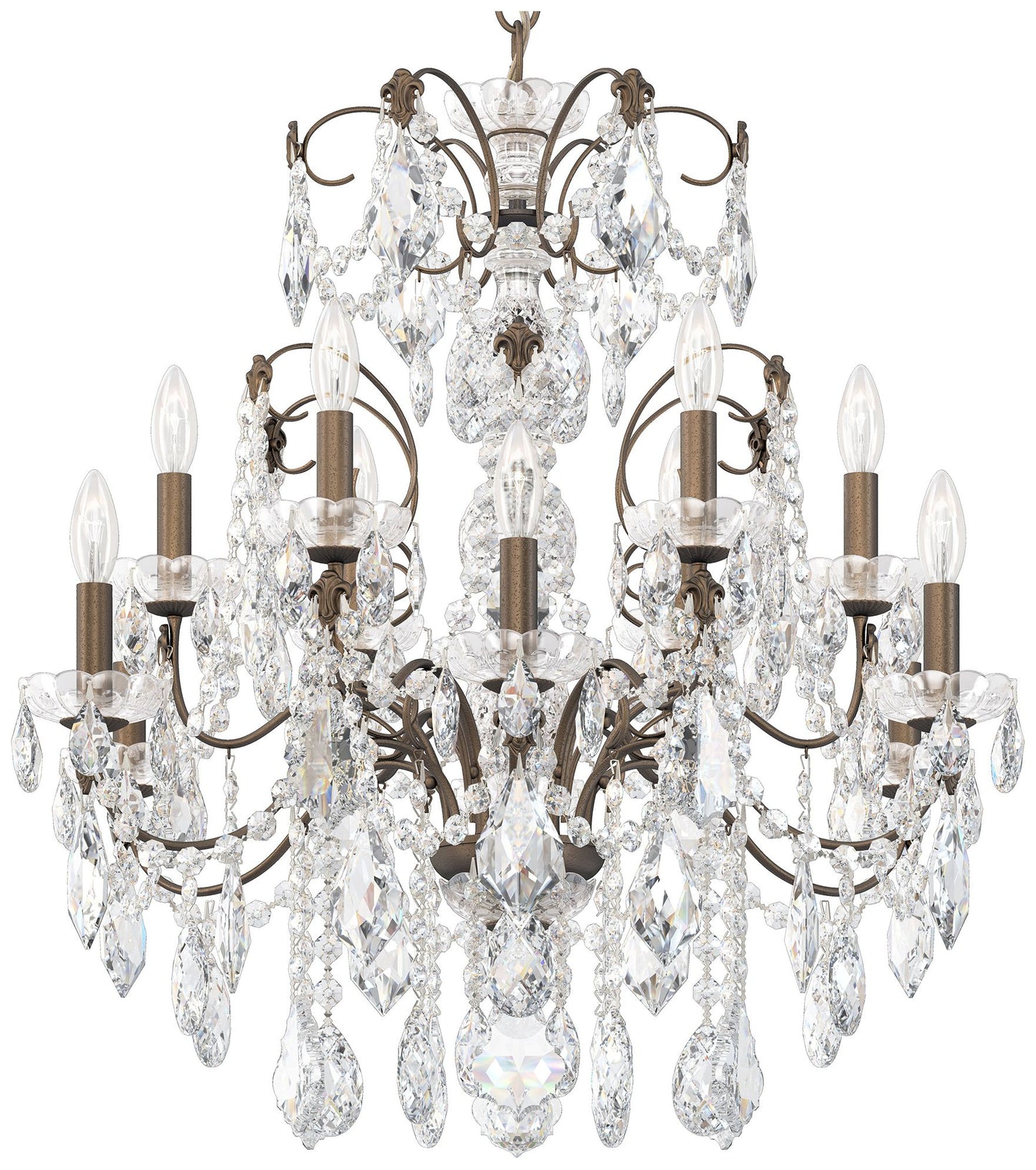 Schonbek Century 30" Wide Etruscan Gold 12-Light Chandelier