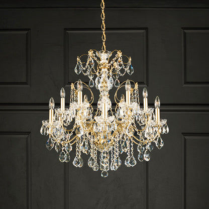Schonbek Century 30" Wide Etruscan Gold 12-Light Chandelier