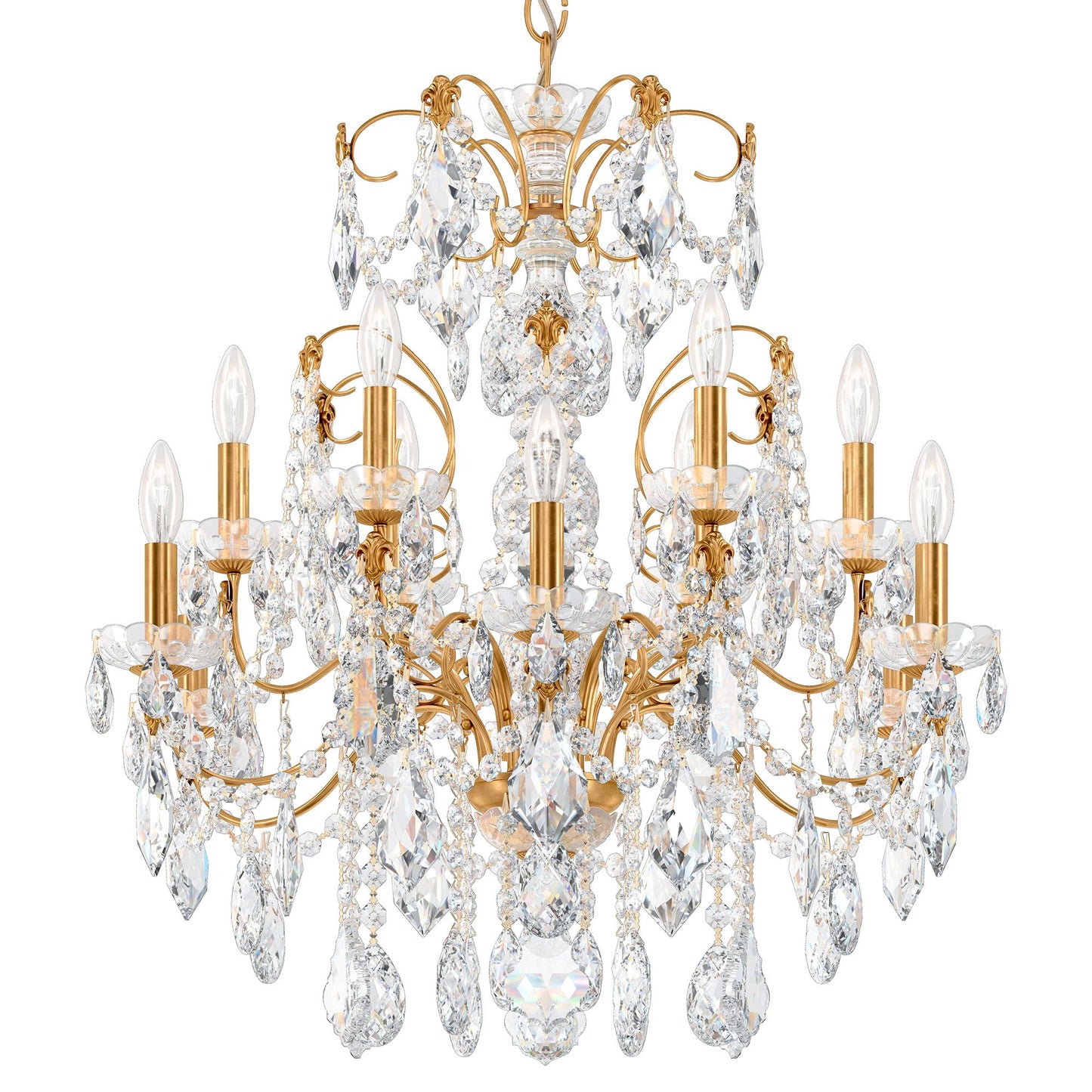 Schonbek Century 30" Wide Heirloom Gold 12-Light Chandelier