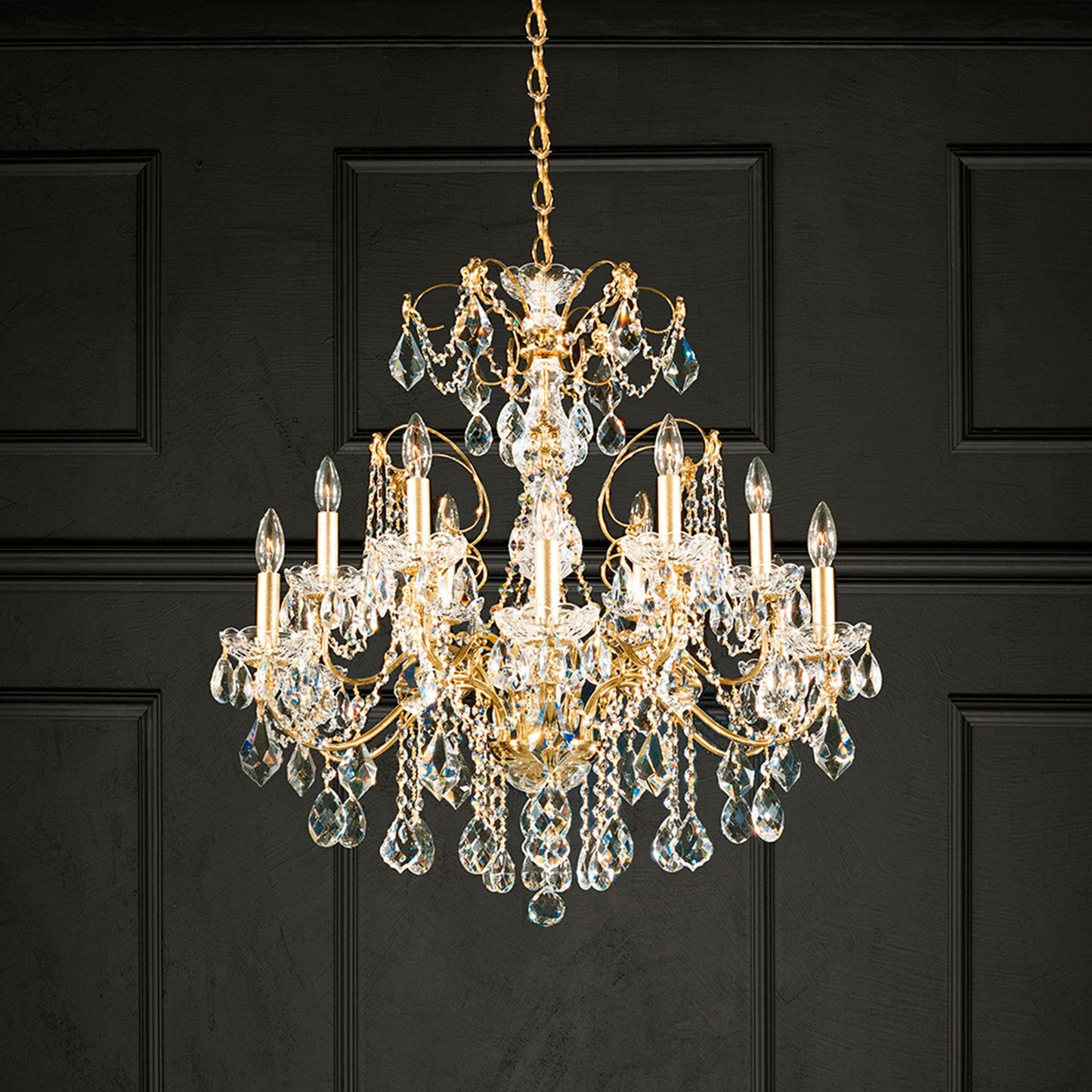 Schonbek Century 30" Wide Heirloom Gold 12-Light Chandelier