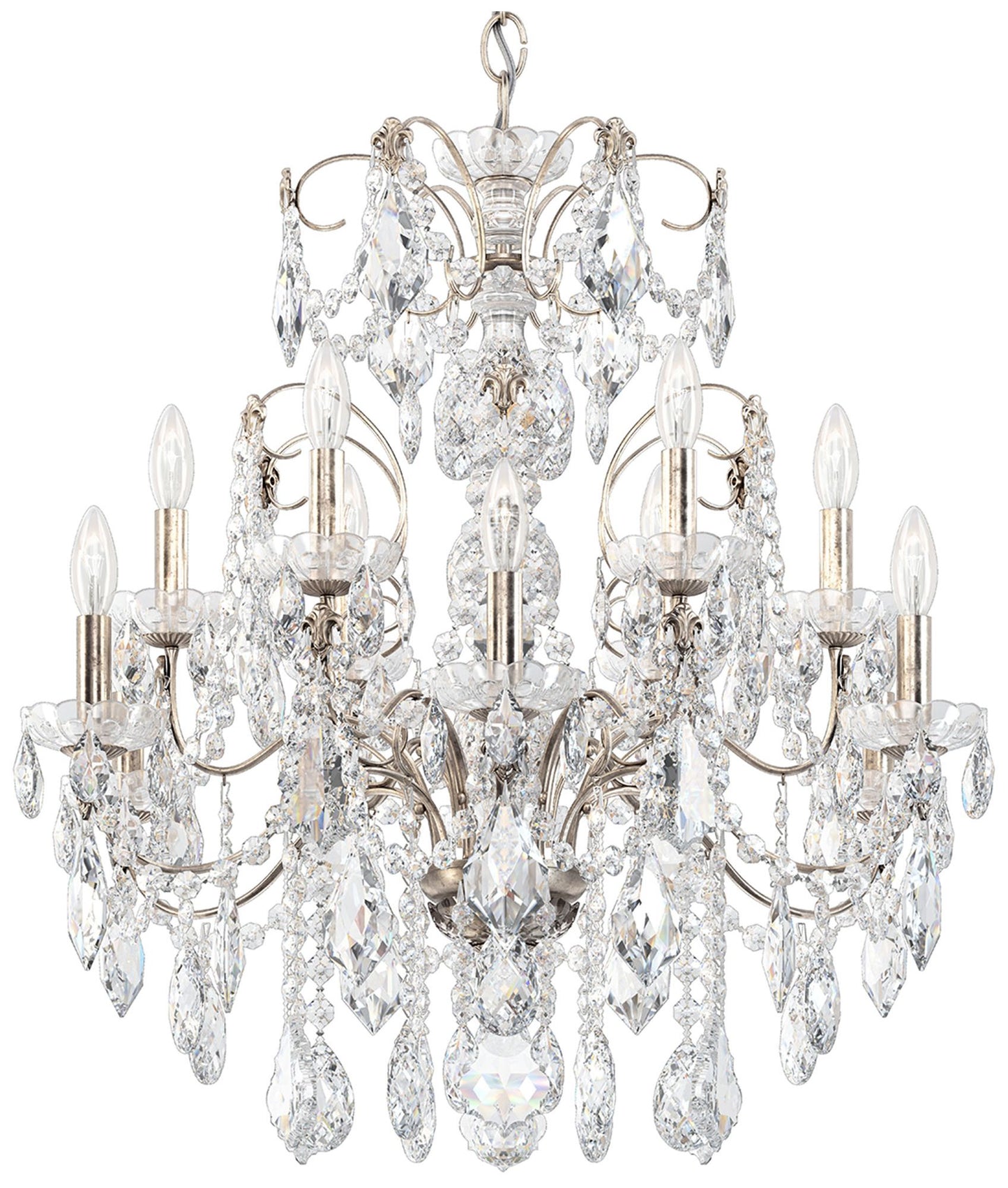 Schonbek Century 30"W Antique Silver 12-Light Chandelier