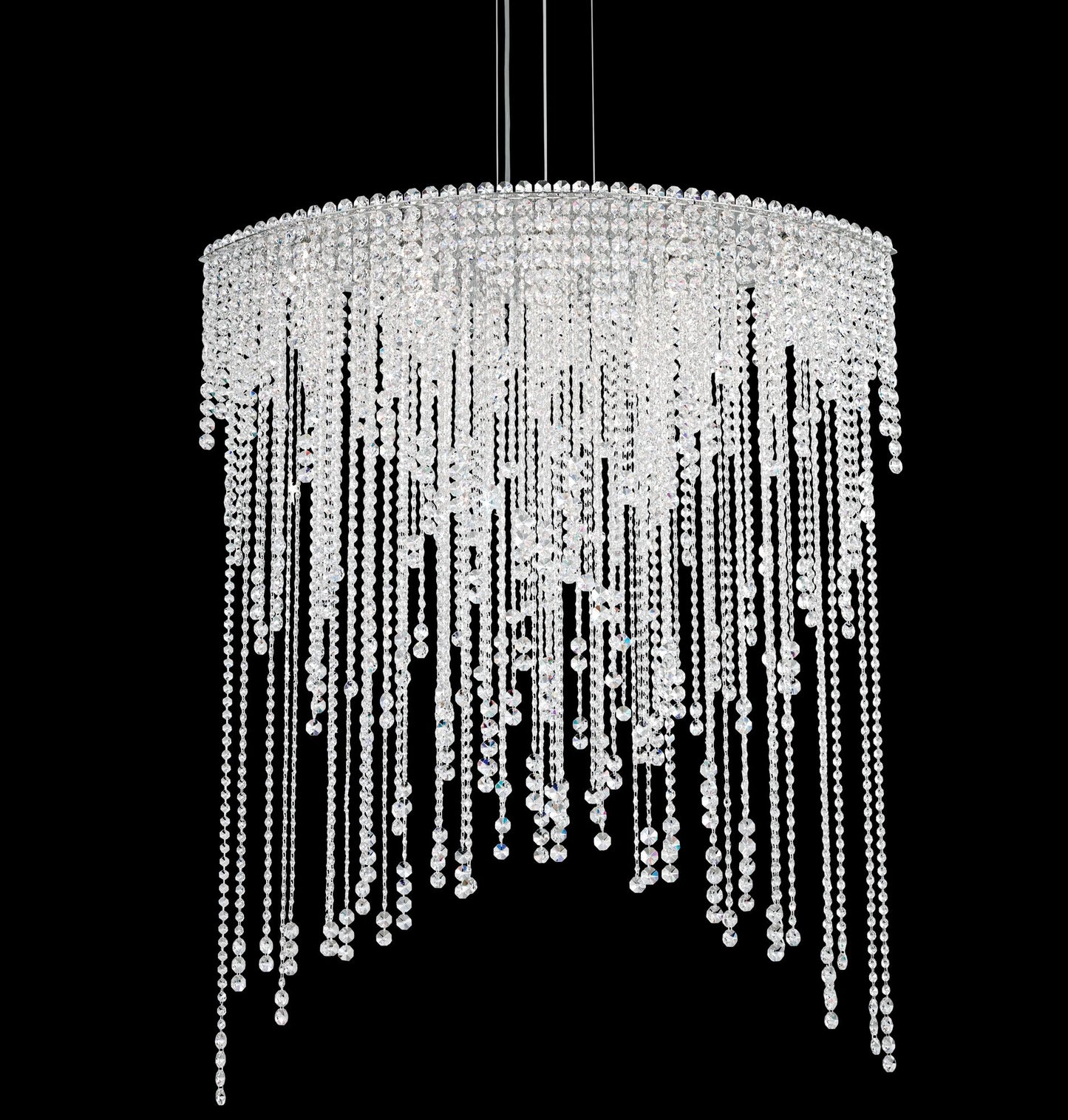 Schonbek Chantant 43"W Stainless Steel Crystal Chandelier