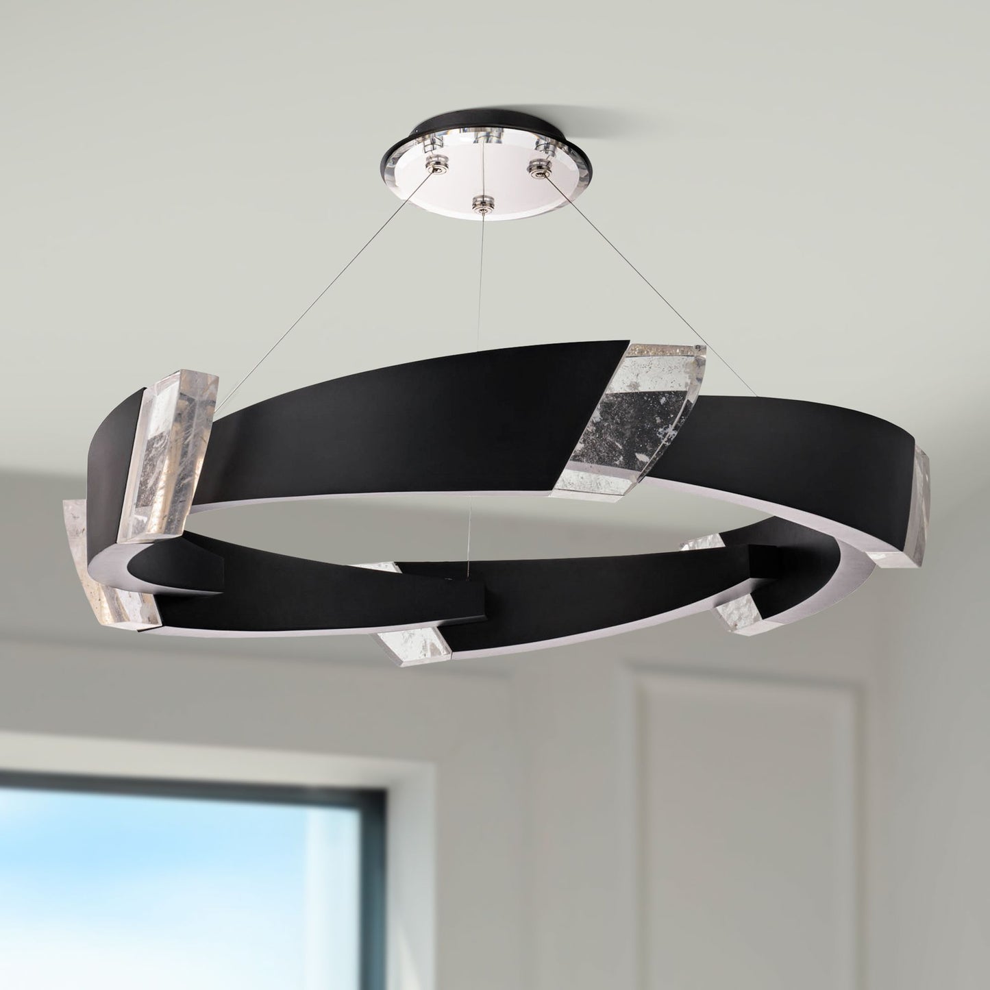 Schonbek Embrace 44 1/4" Wide Black LED Pendant Light