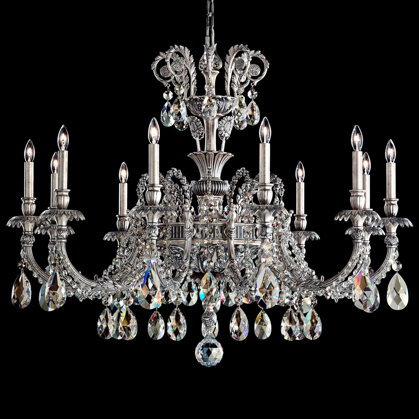 Schonbek Genzano 39" Wide Silver 11-Light Chandelier