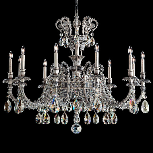 Schonbek Genzano 39" Wide Silver 11-Light Chandelier