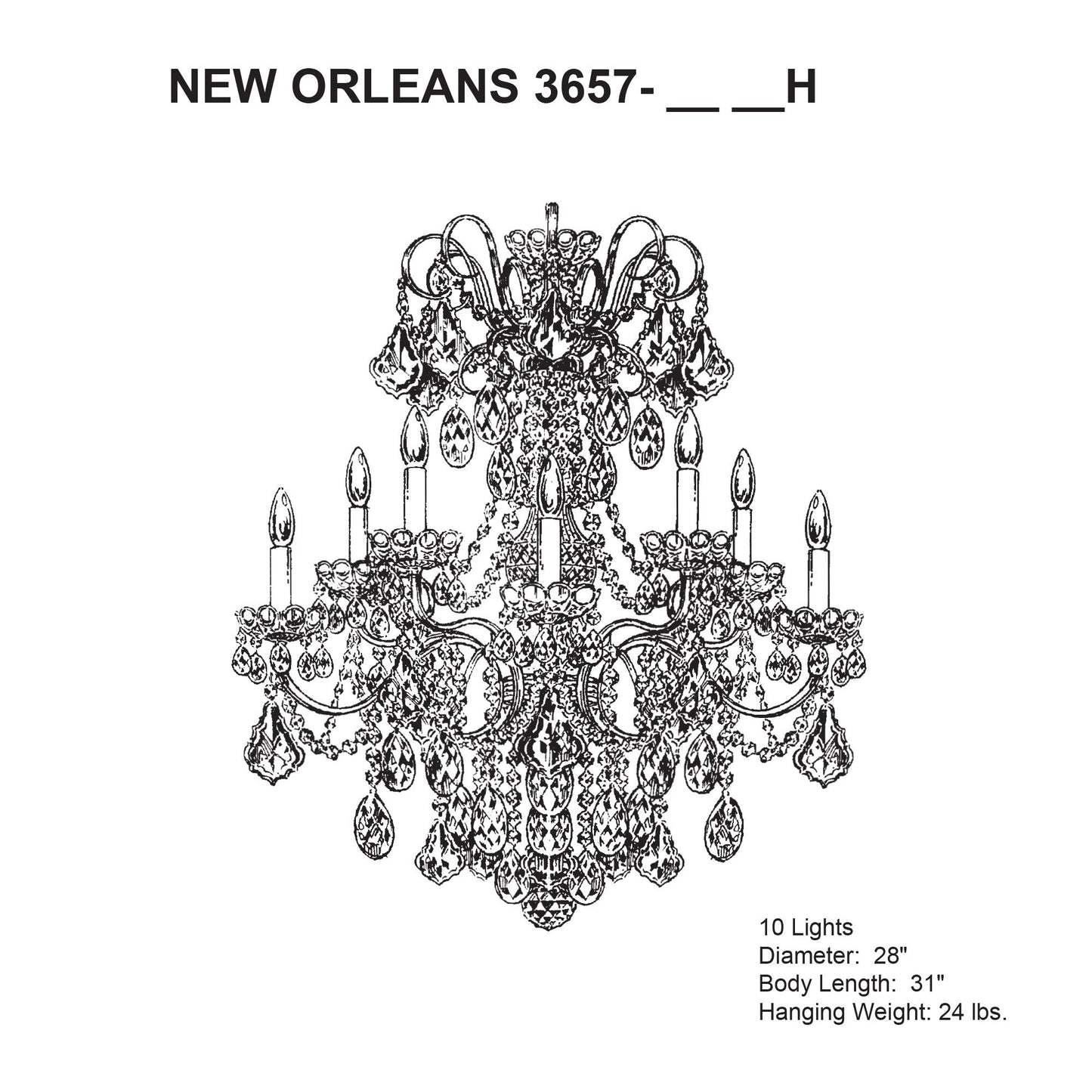 Schonbek New Orleans Collection 28" Wide Crystal Chandelier