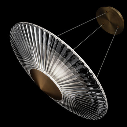 Schonbek Origami 24" Wide Aged Brass Clear Crystal 1-Light Pendant