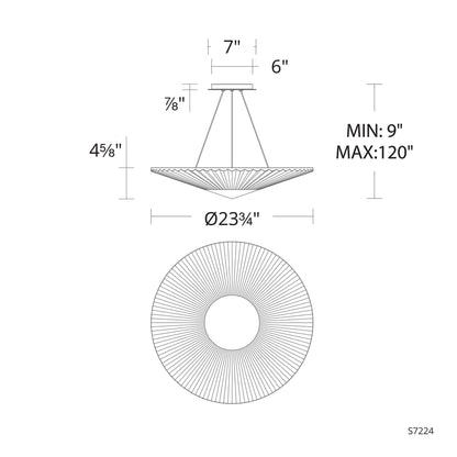 Schonbek Origami 24" Wide Aged Brass Clear Crystal 1-Light Pendant