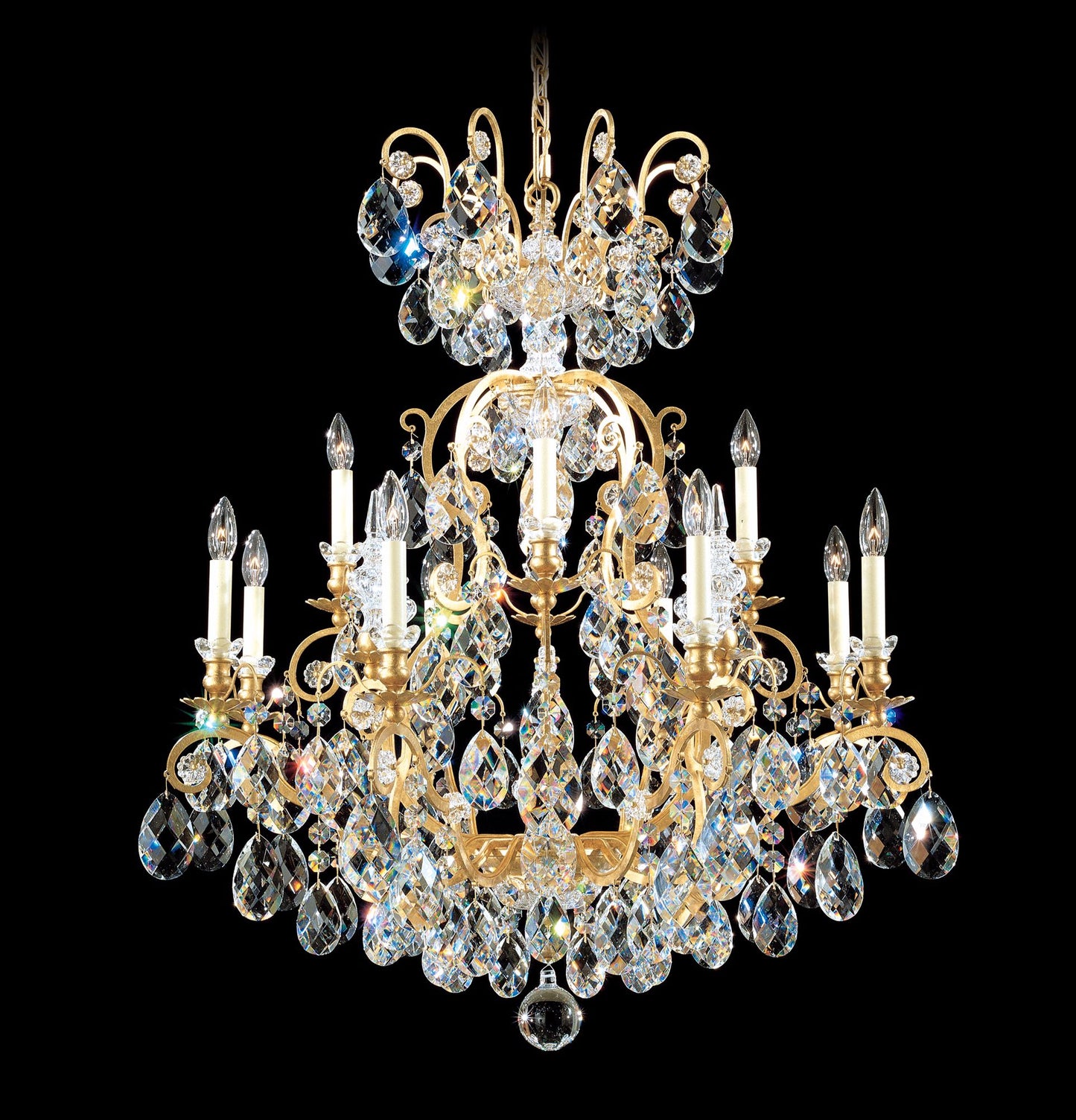 Schonbek Renaissance 32"W Heirloom Gold Crystal Chandelier