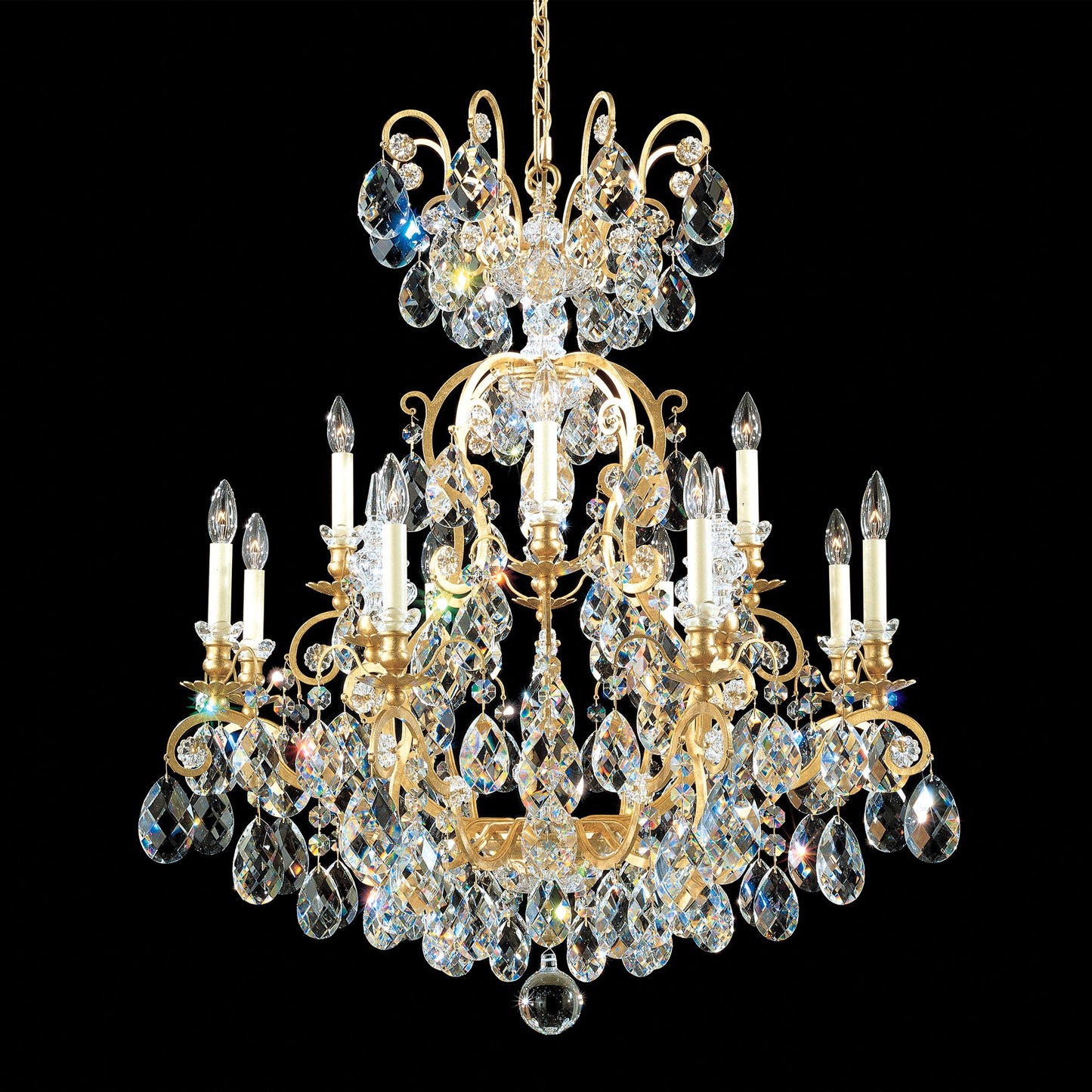 Schonbek Renaissance 32"W Heirloom Gold Crystal Chandelier
