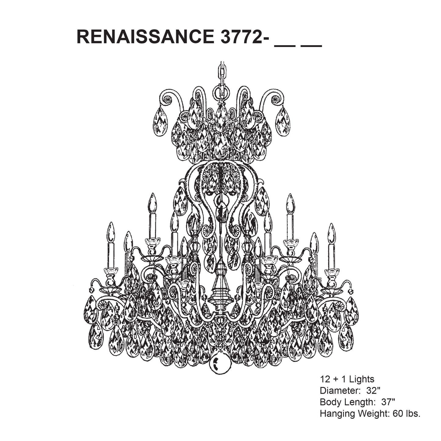 Schonbek Renaissance 32"W Heirloom Gold Crystal Chandelier