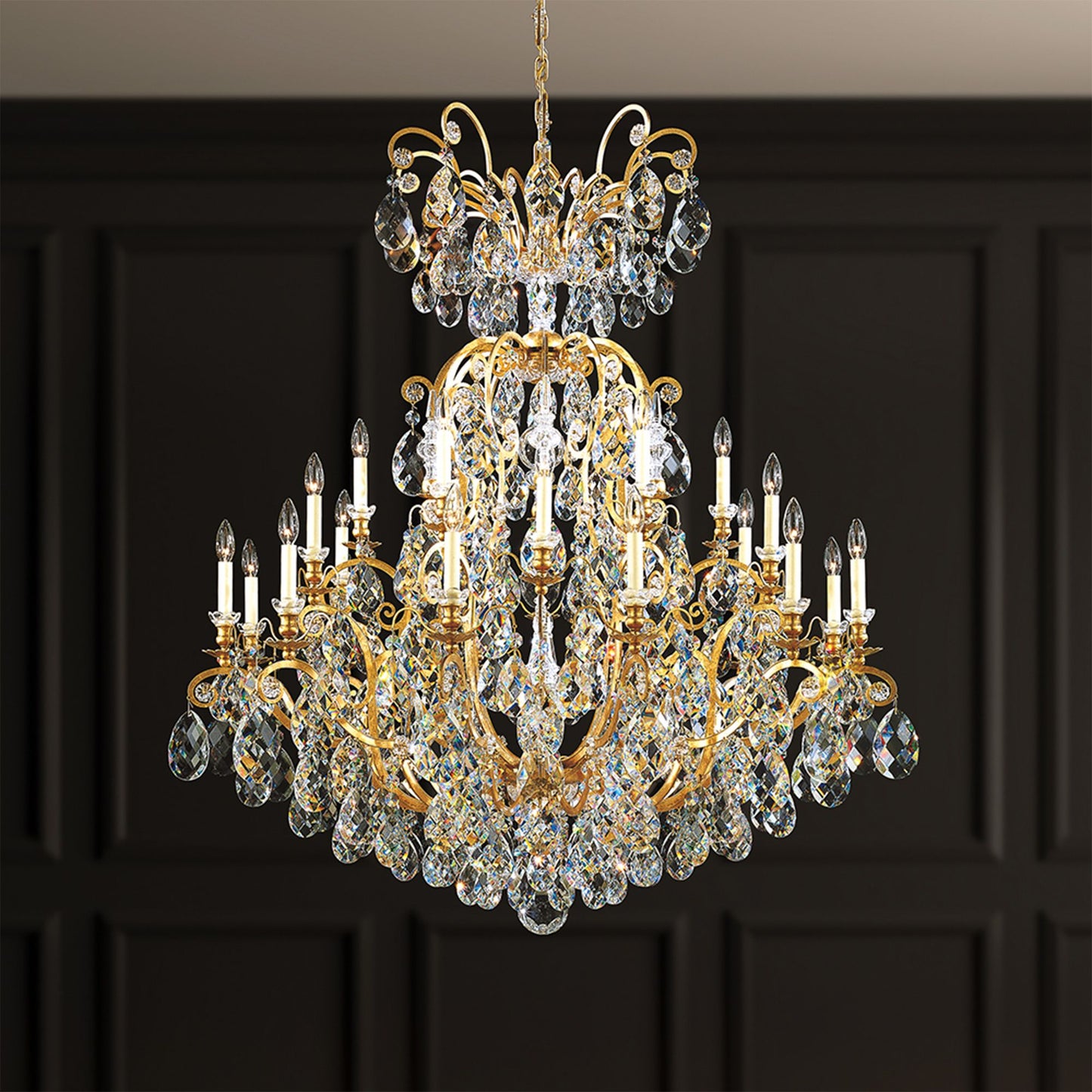 Schonbek Renaissance 45"W Heirloom Gold Crystal Chandelier