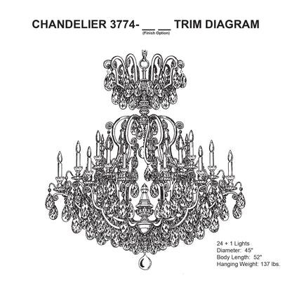 Schonbek Renaissance 45"W Heirloom Gold Crystal Chandelier