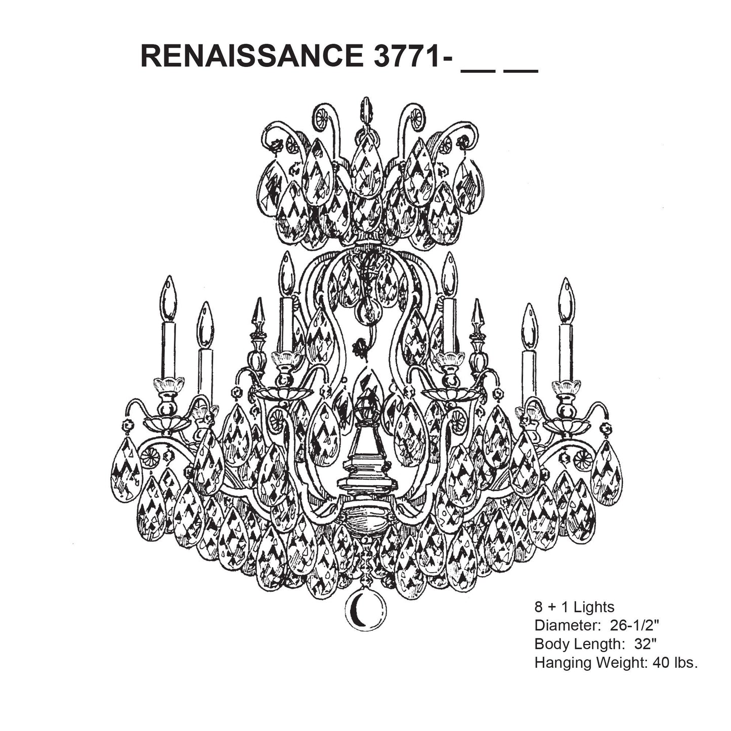Schonbek Renaissance Collection 26 1/2" Crystal Chandelier