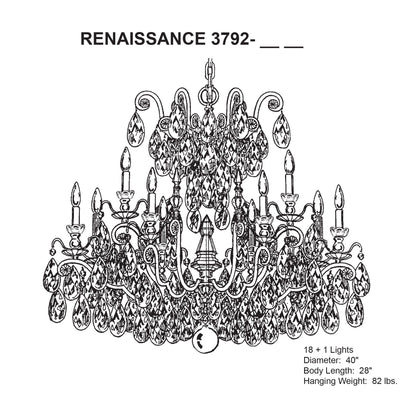 Schonbek Renaissance Collection 40" Wide Crystal Chandelier
