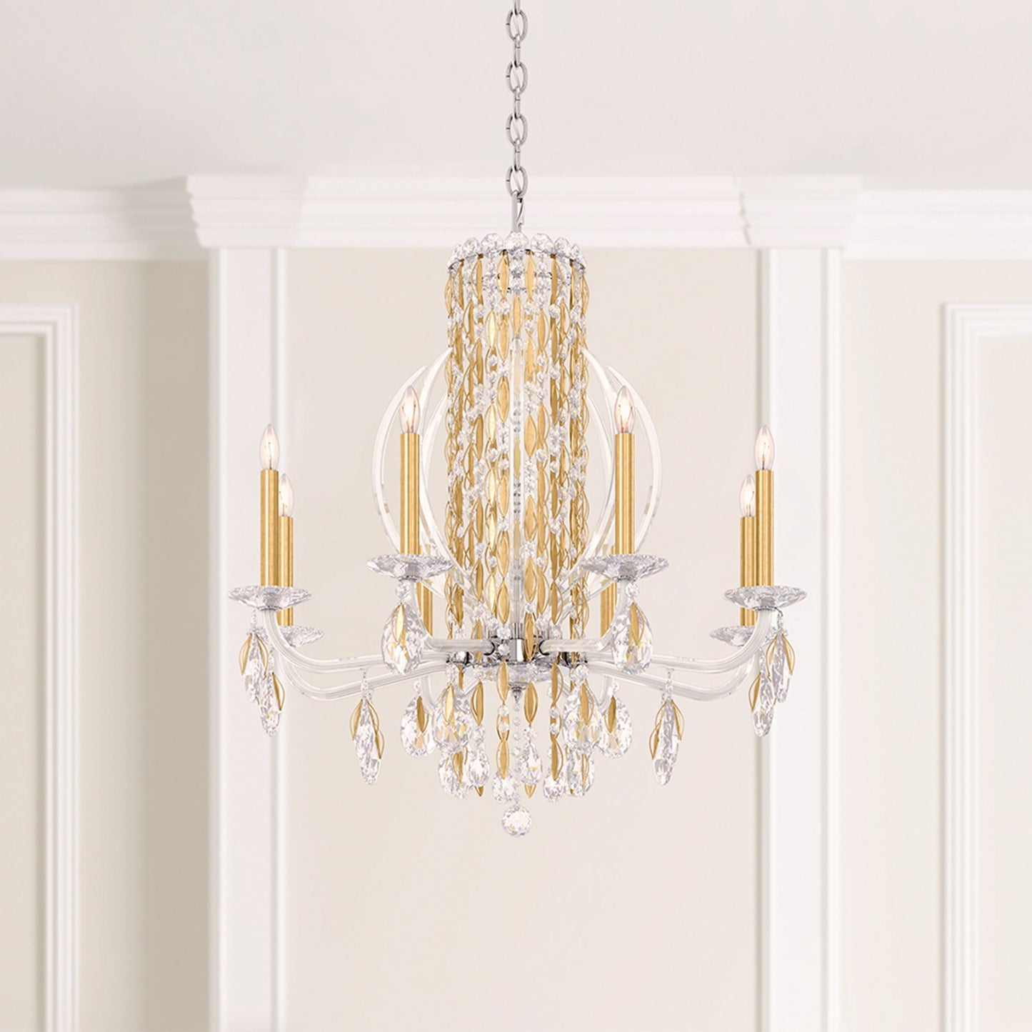 Schonbek Sarella 30"W Heirloom Gold 8-Light Chandelier