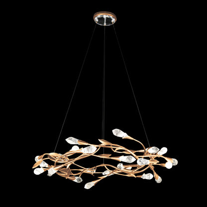 Schonbek Secret Garden 35 1/2" Wide Gold and Crystal LED Pendant Light