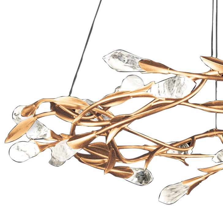 Schonbek Secret Garden 35 1/2" Wide Gold and Crystal LED Pendant Light