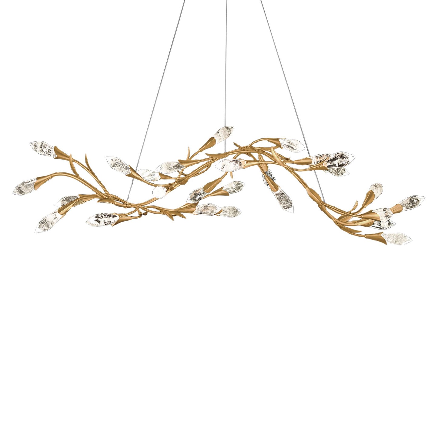 Schonbek Secret Garden 56.25" French Gold and Crystal Linear Pendant