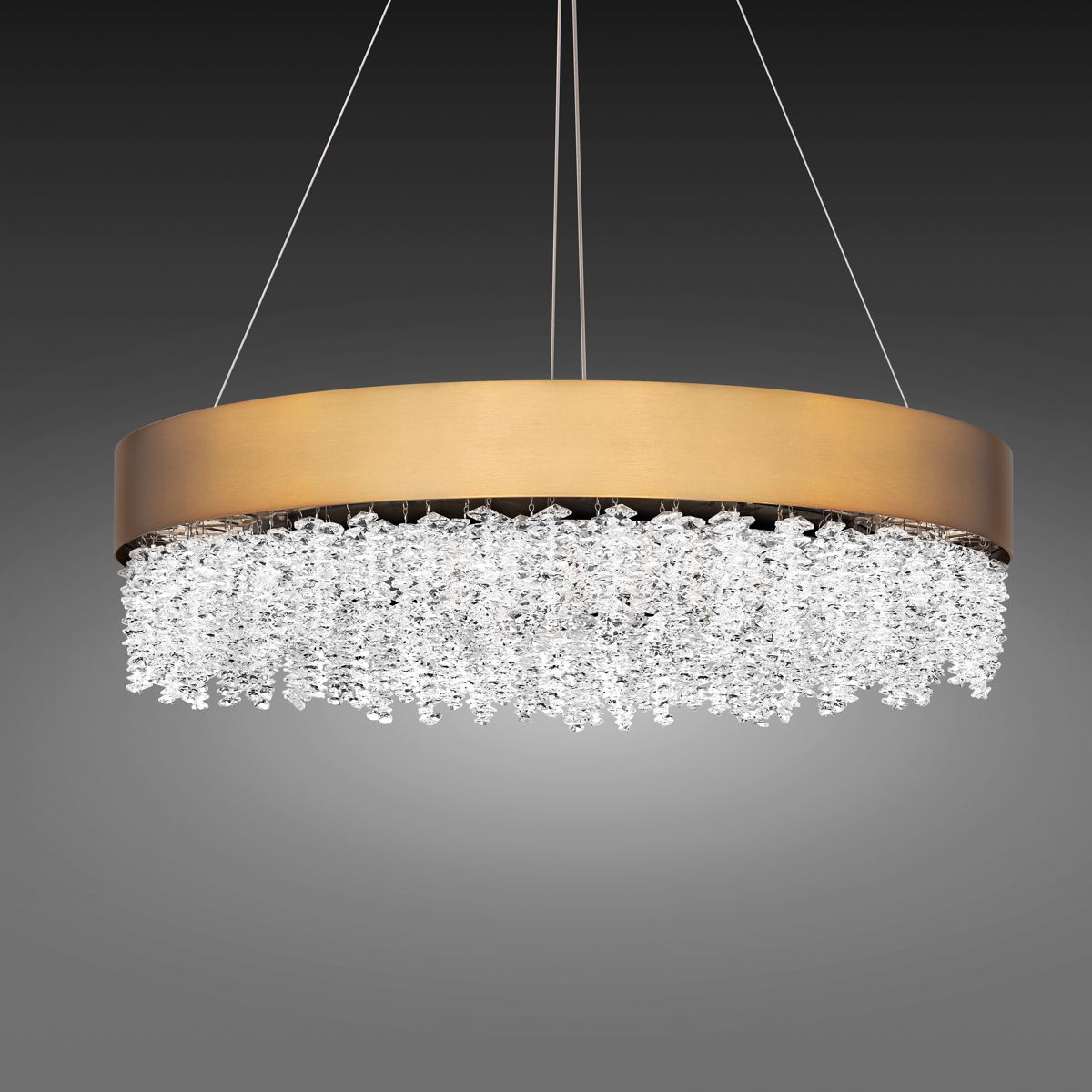 Schonbek Soleil 26" Wide Aged Brass Finish Modern LED Crystal Pendant