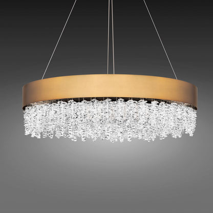 Schonbek Soleil 26" Wide Aged Brass Finish Modern LED Crystal Pendant