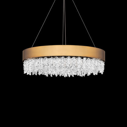 Schonbek Soleil 26" Wide Aged Brass Finish Modern LED Crystal Pendant