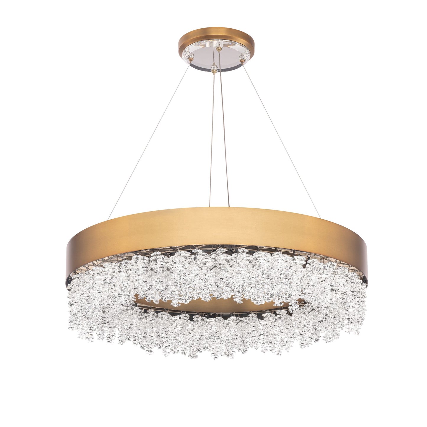 Schonbek Soleil 26" Wide Aged Brass Finish Modern LED Crystal Pendant