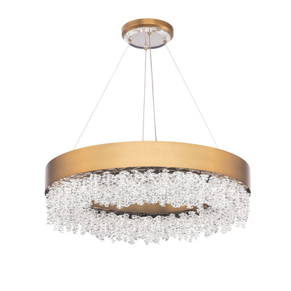 Schonbek Soleil 26" Wide Aged Brass Finish Modern LED Crystal Pendant