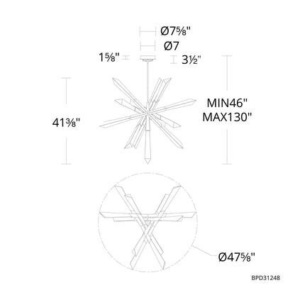 Schonbek Solitude 47 1/2" Wide Antique Nickel LED Chandelier