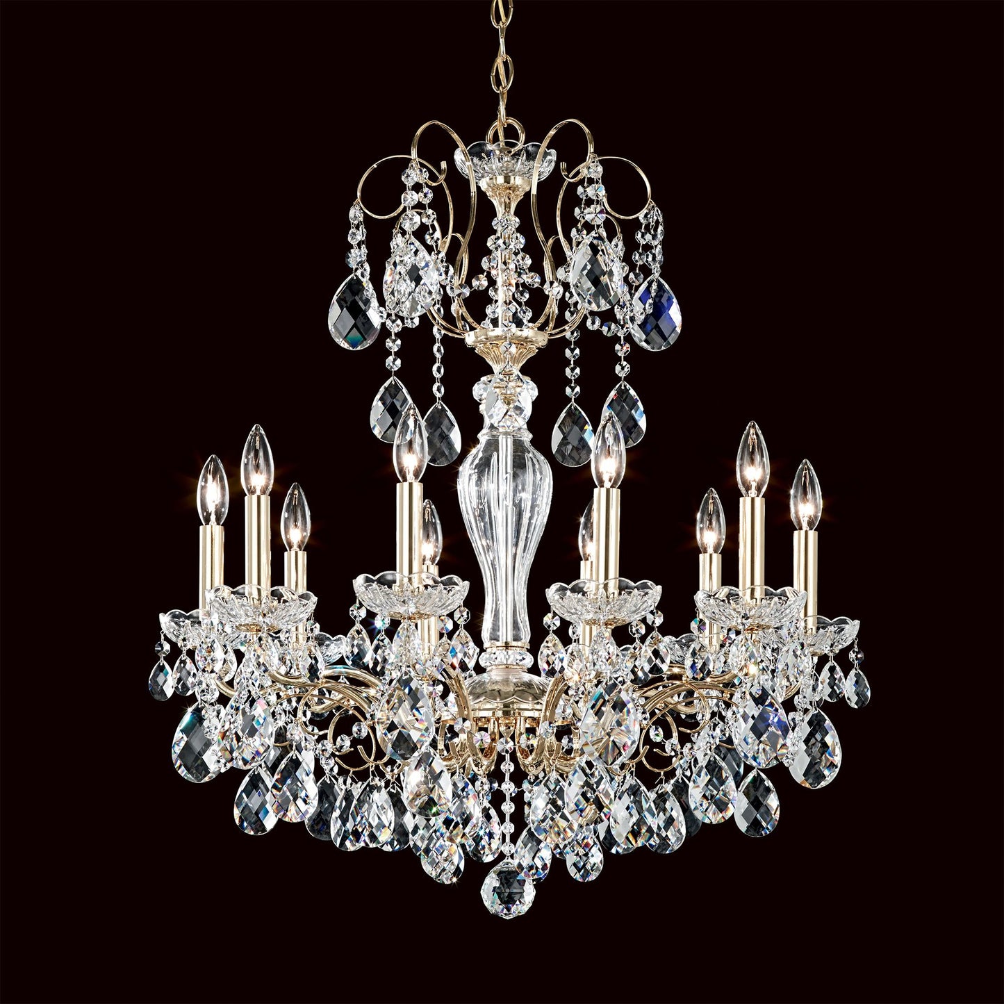 Schonbek Sonatina 25 1/2" Wide Gold Crystal Chandelier