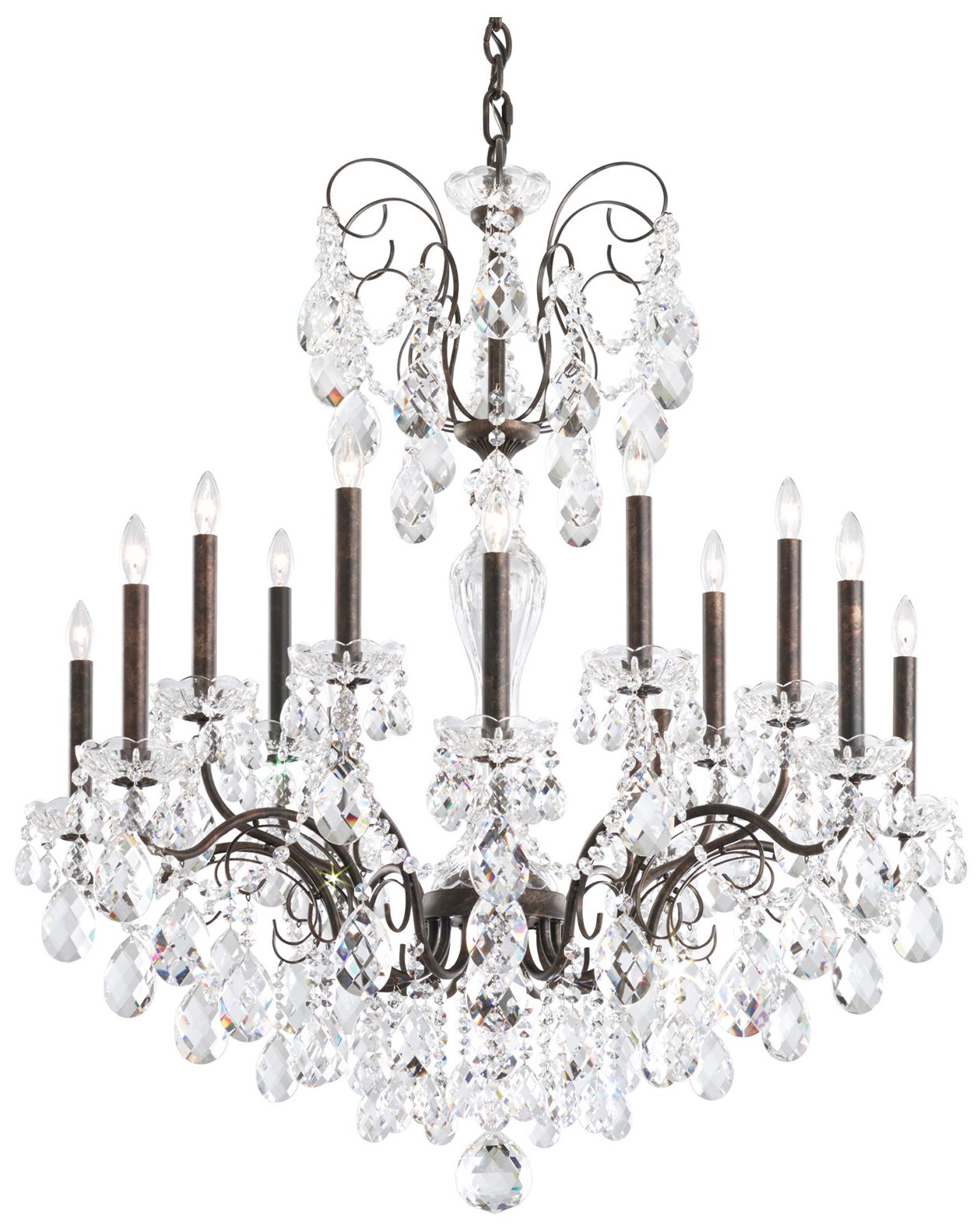 Schonbek Sonatina 35" Wide Black Pearl Crystal Chandelier